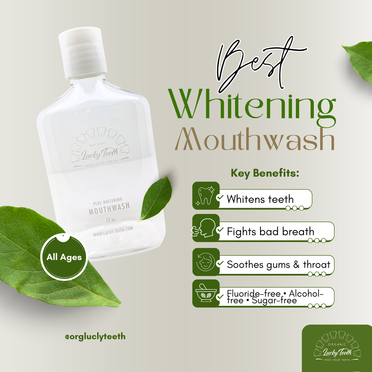 Organic Whitening Mouthwash - Teeth Whitening Mouthwash.