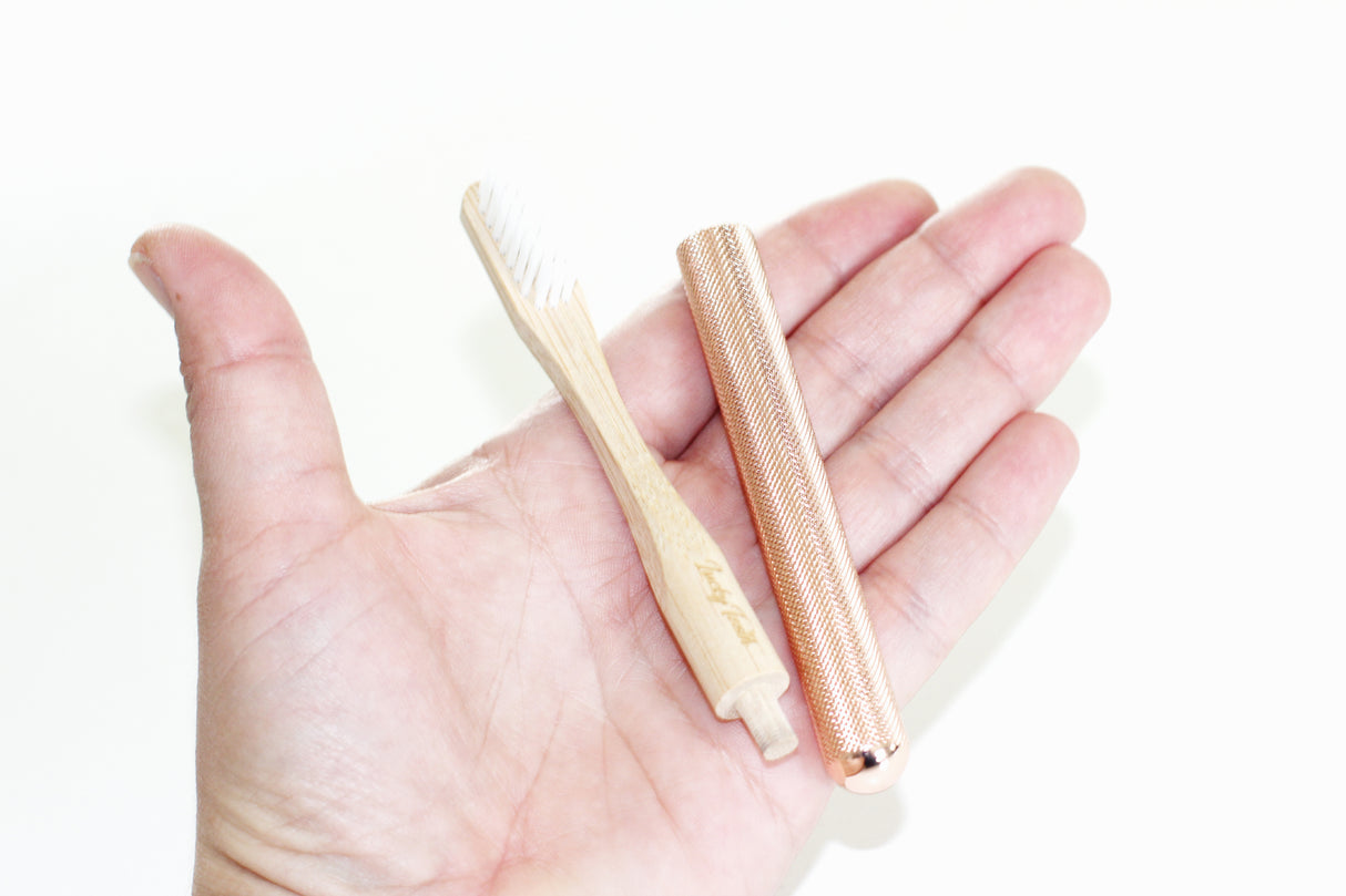 Replaceable Bamboo Toothbrush Copper Handle