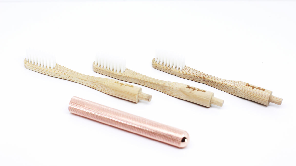 Replaceable Bamboo Toothbrush Copper Handle
