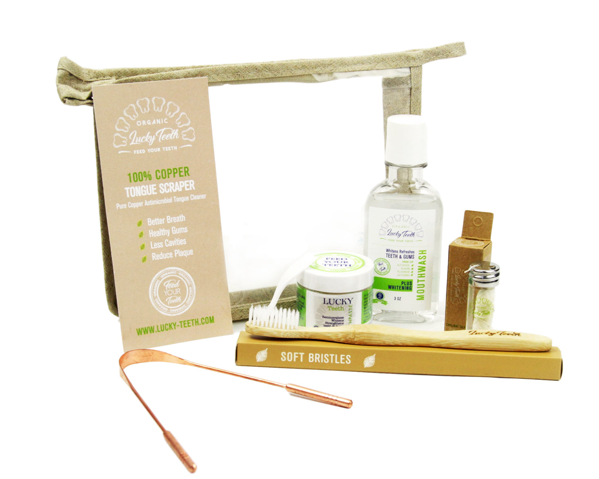 Teeth are Travel Kit Essentials in a Hemp Bag