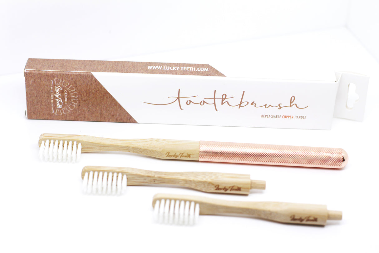 Replaceable Bamboo Toothbrush Copper Handle