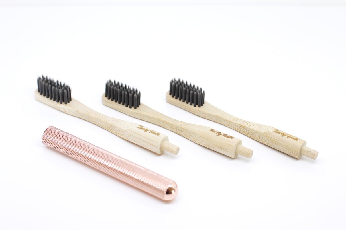 Replaceable Bamboo Toothbrush Copper Handle