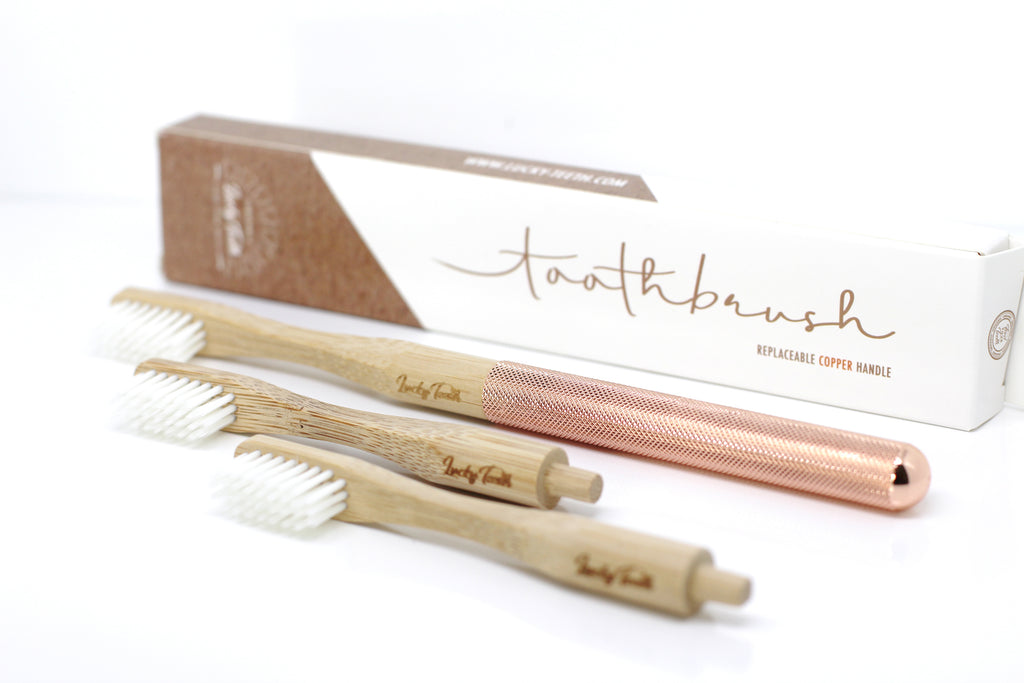 Replaceable Bamboo Toothbrush Copper Handle
