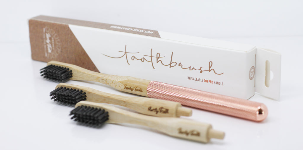 Replaceable Bamboo Toothbrush Copper Handle