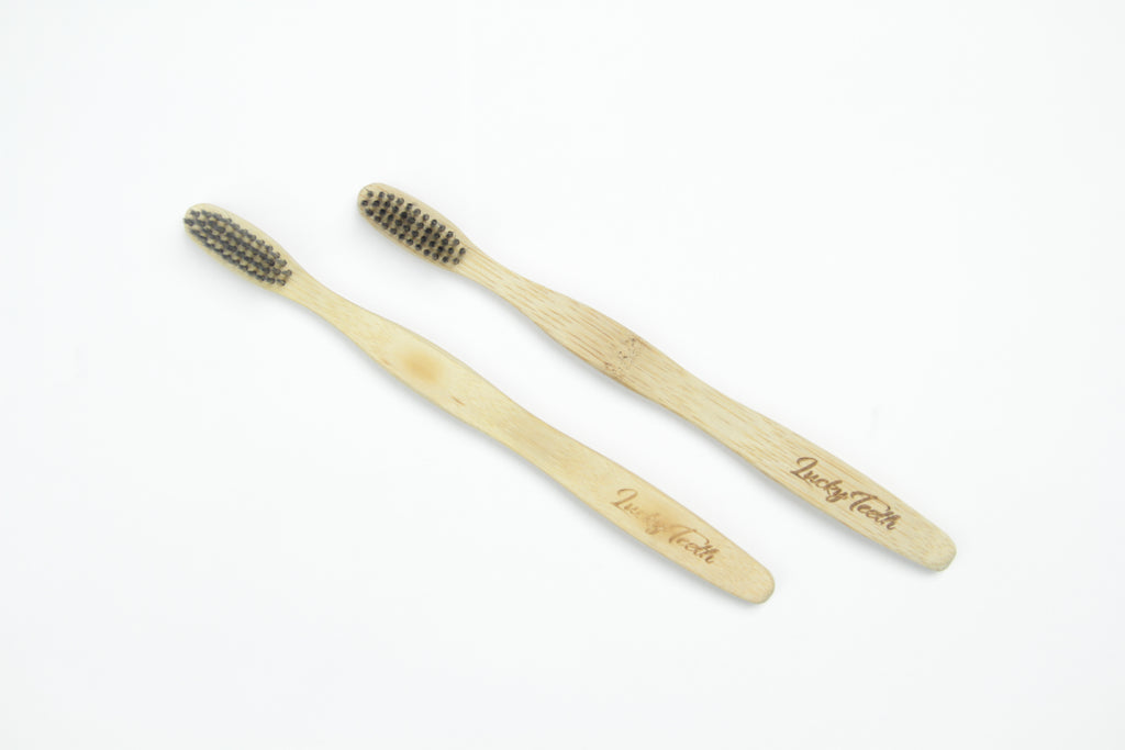 Bamboo Toothbrush With Charcoal Bristles - Soft Bristles, BPA free