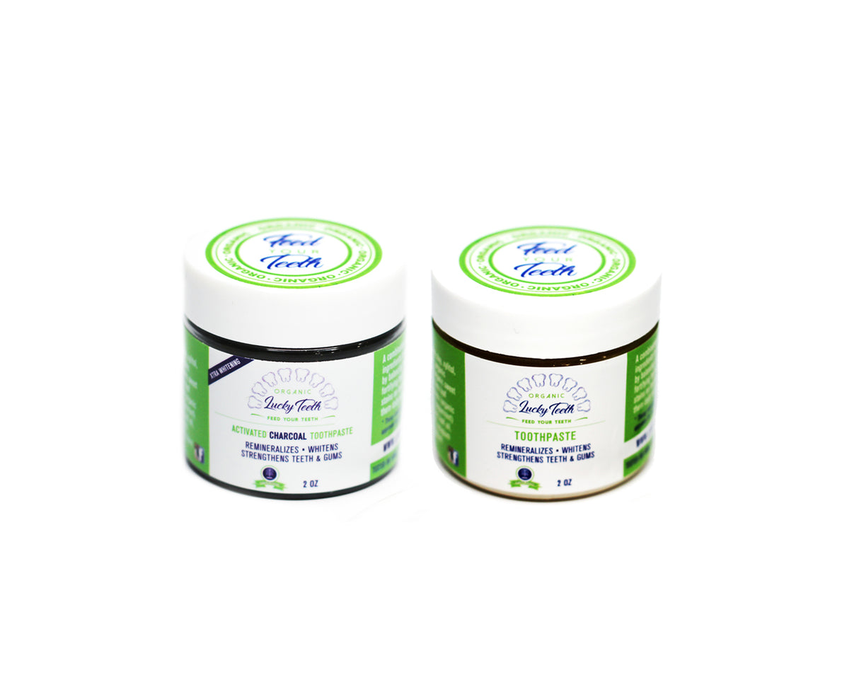 Charcoal and Regular  Mixed Organic Toothpaste Pack