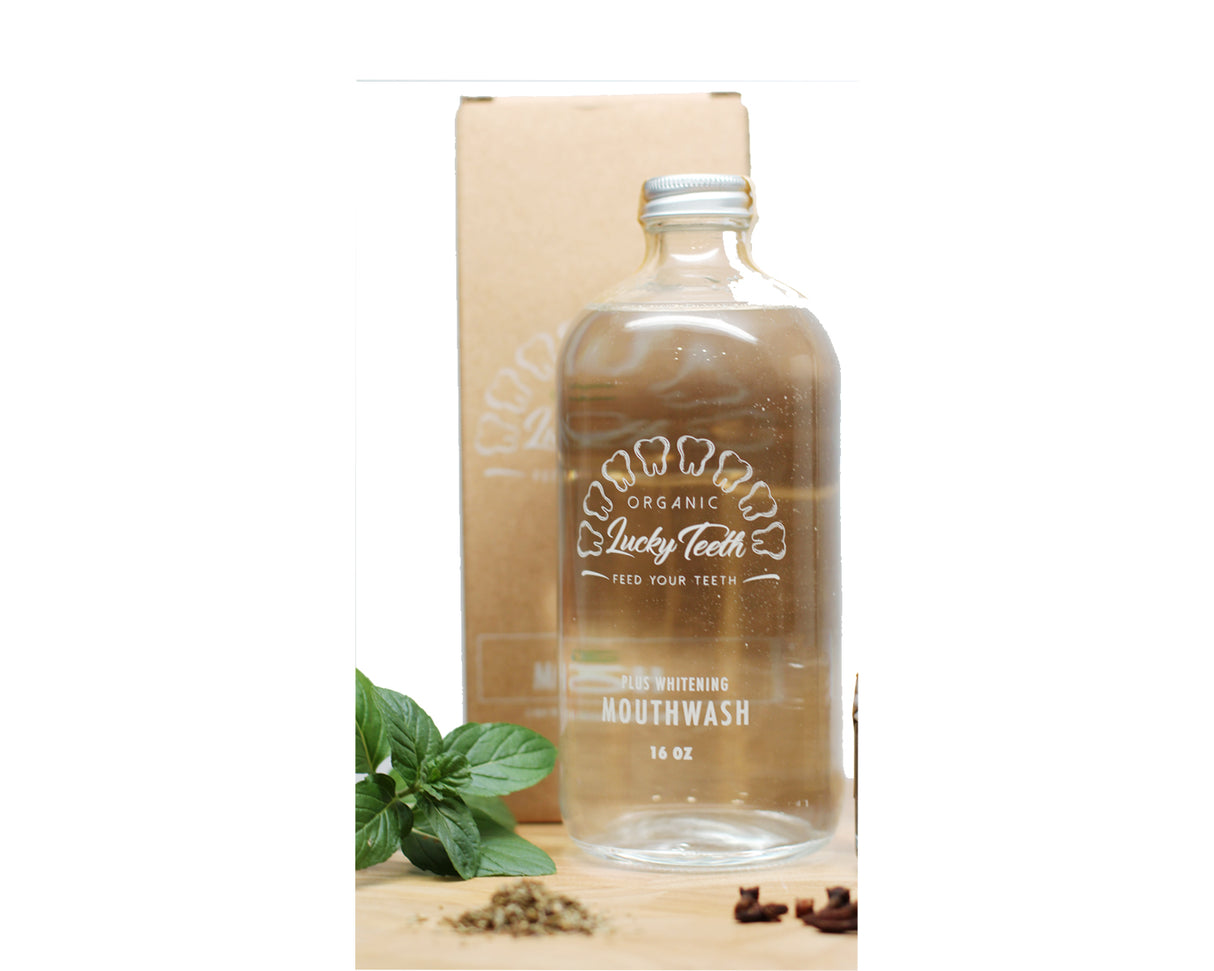 Organic Plus Whitening Mouthwash in Glass Jar
